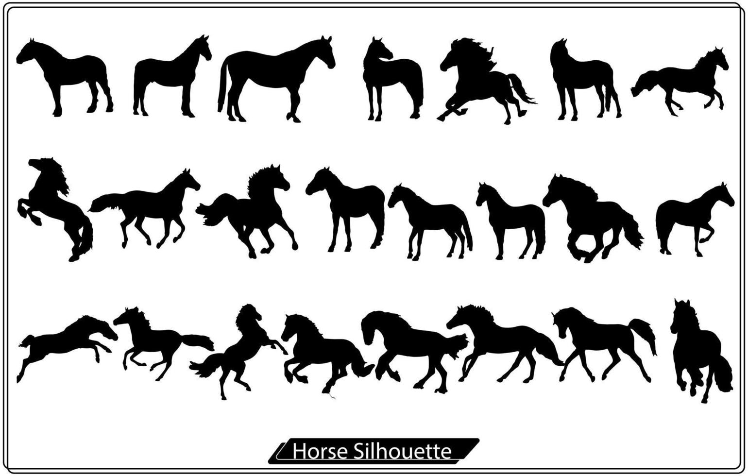 vector zwart paard silhouet