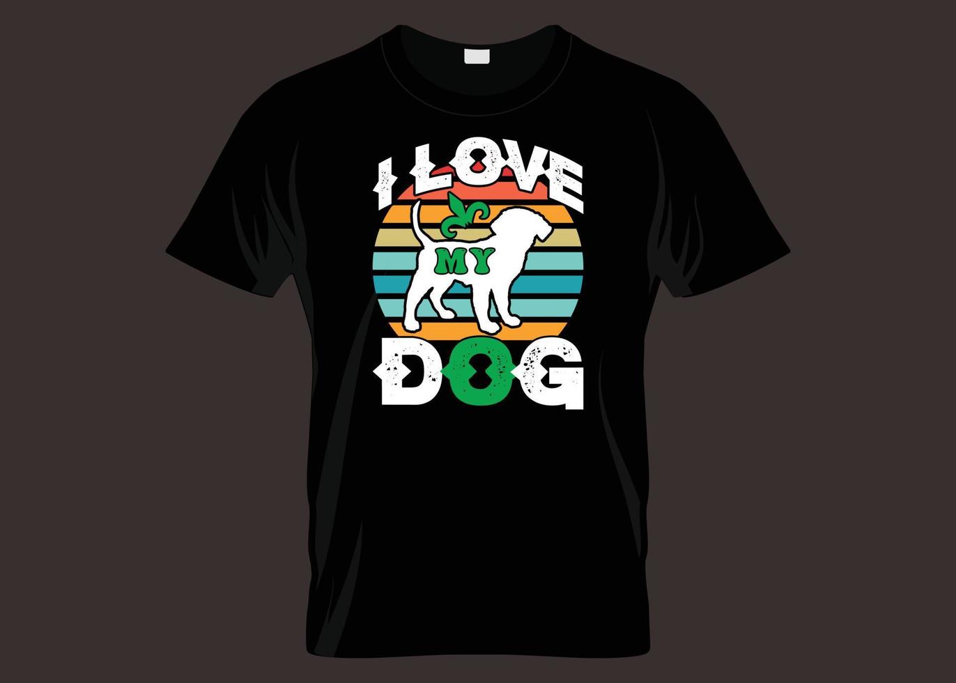 ik liefde mijn hond typografie t-shirt ontwerp vector