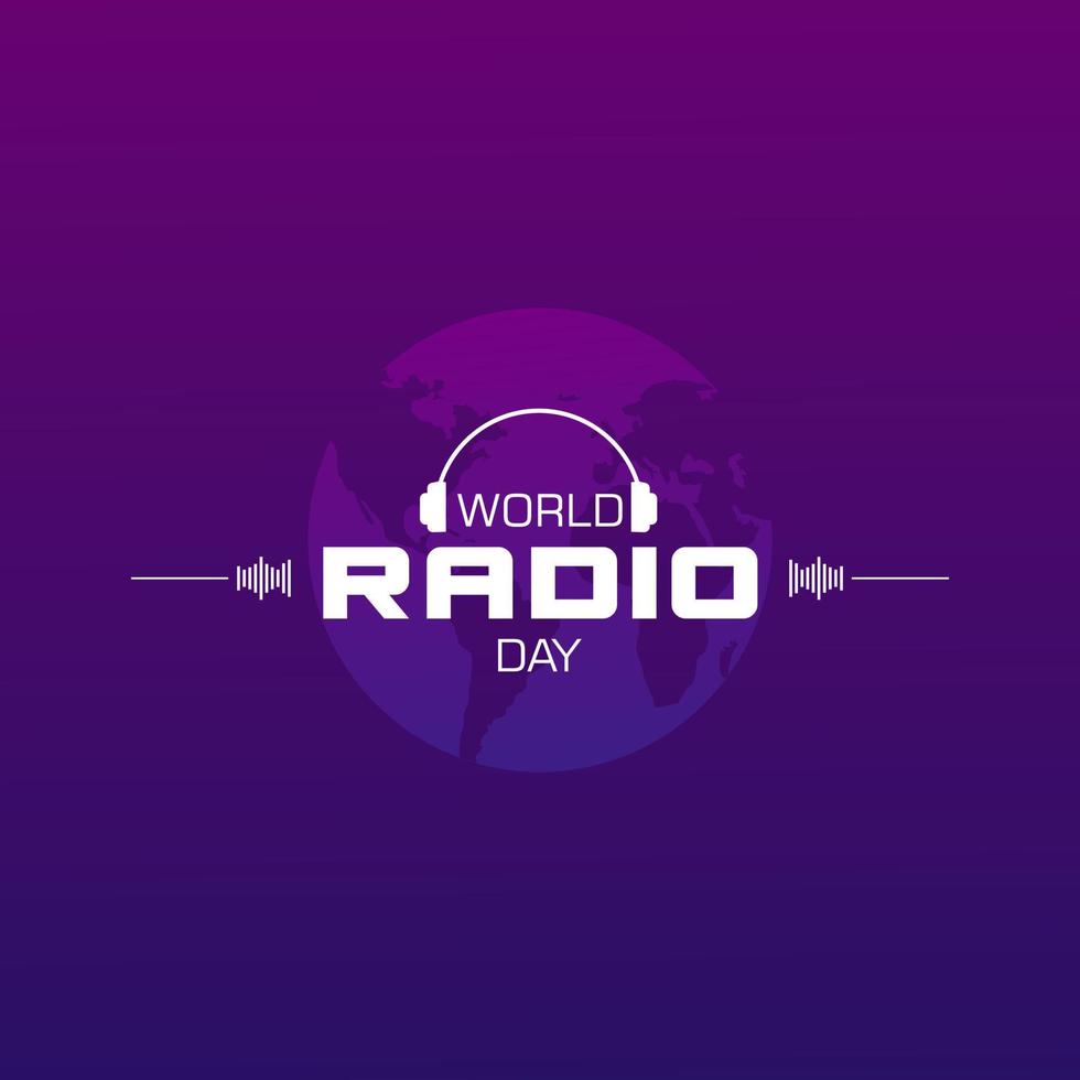 wereld radio dag februari 13e. minimalistische poster ontwerp voor sociaal media na. vector