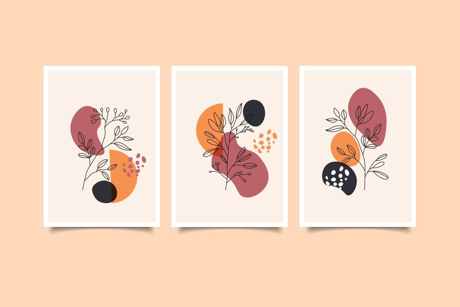 boho collectie hedendaagse kunst aan de muur vector