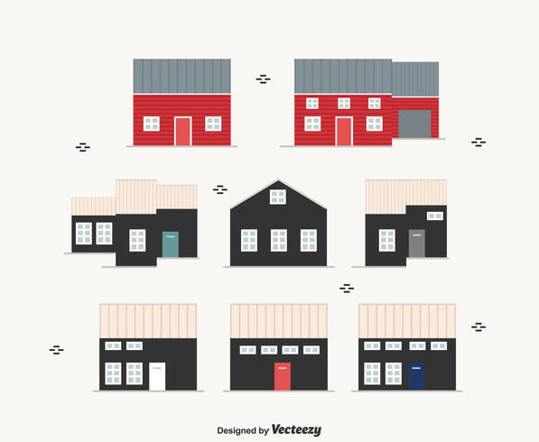 Scandinavische huizen Vector Set