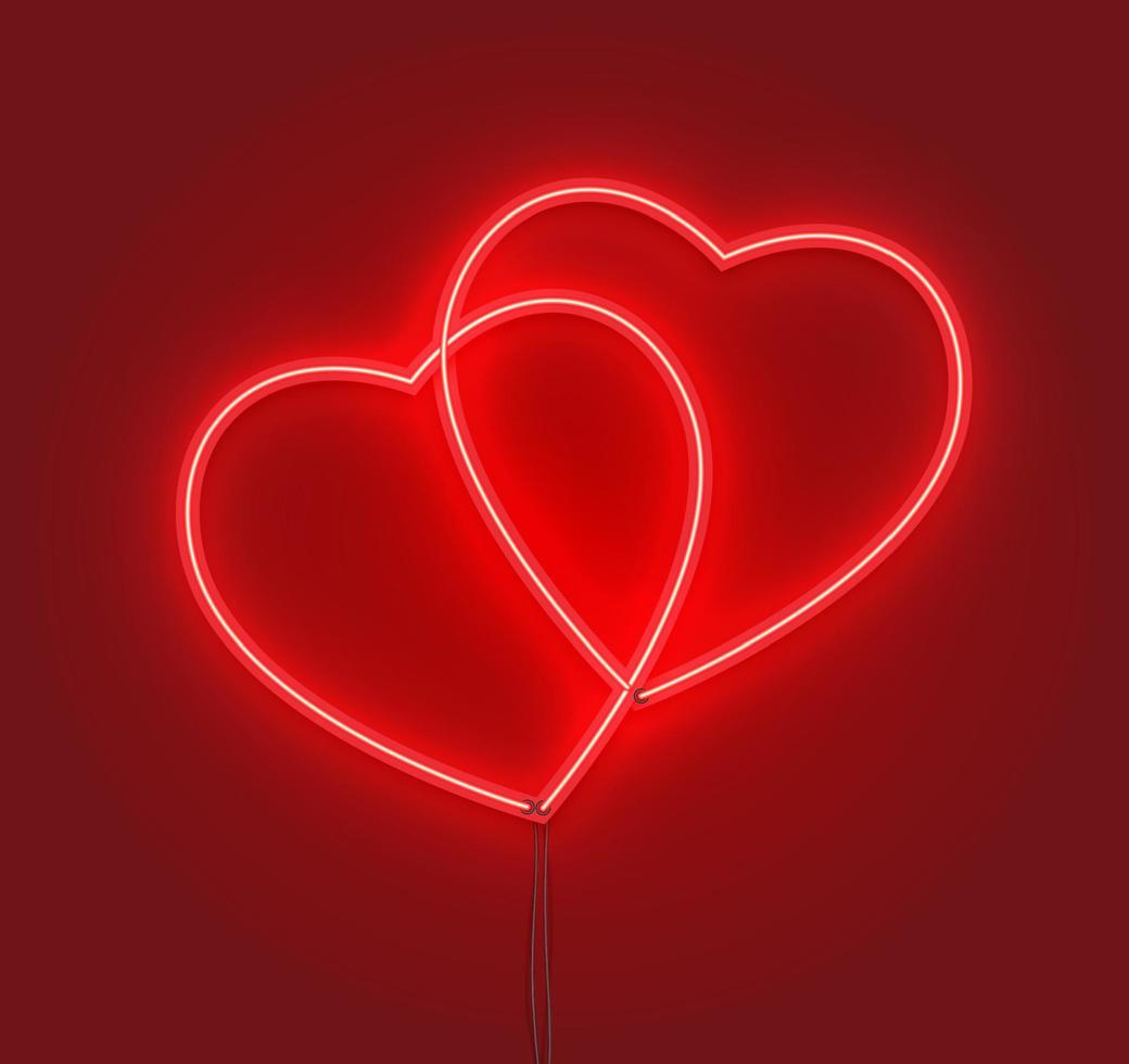paar harten neon teken. vector illustratie van liefde Promotie.
