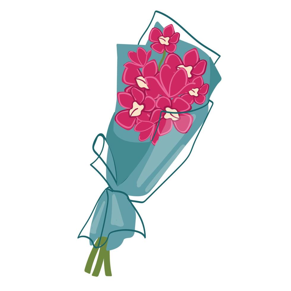 bloem boeket geïsoleerd Aan achtergrond. bundel van rozen, bloemblad van roze tulp. geschenk voor bruiloft, vakantie concept. vector vlak ontwerp