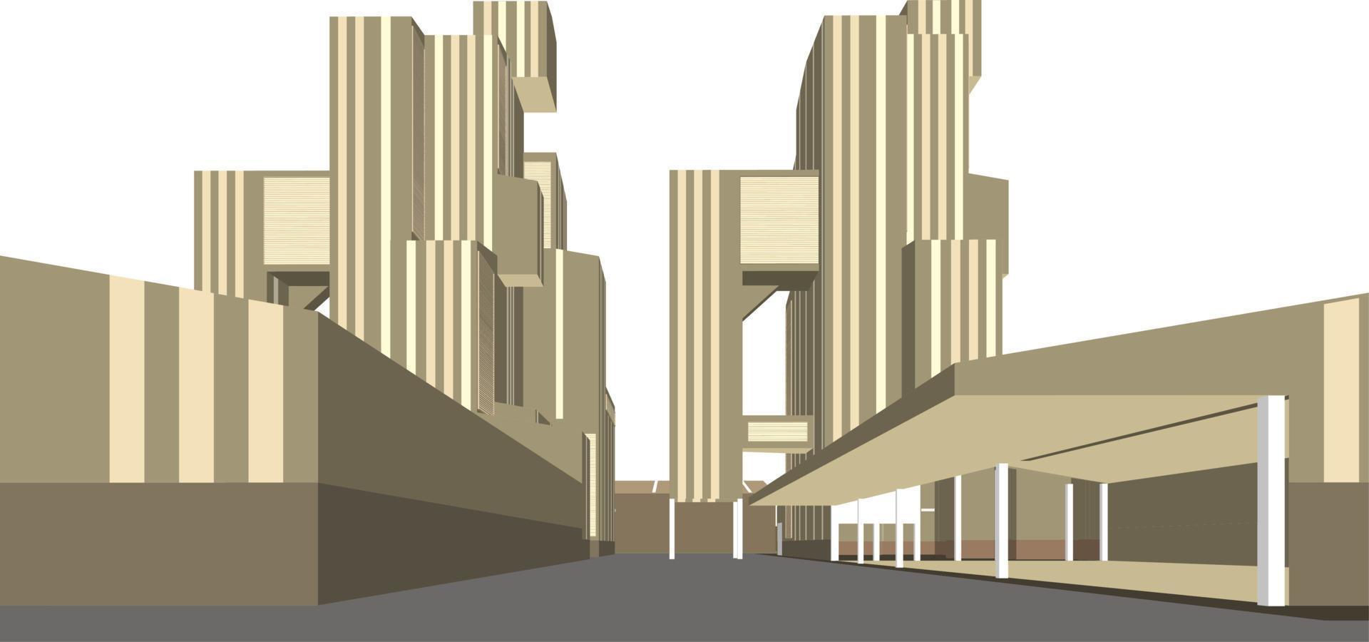 3d illustratie van gebouw project vector