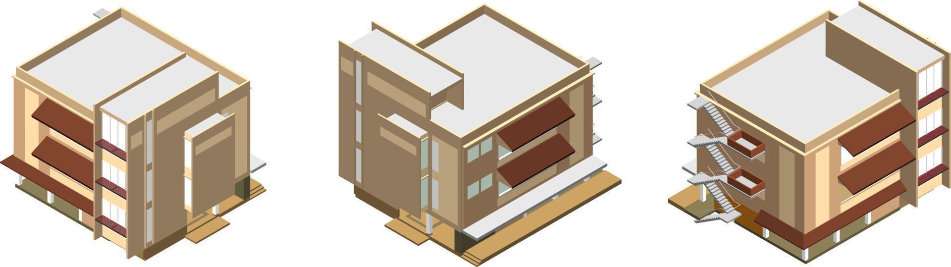 3d illustratie van gebouw project vector