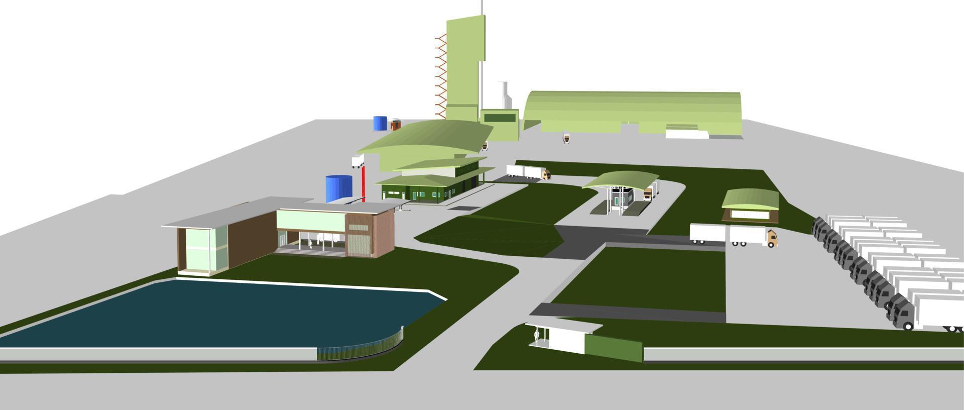 3d illustratie van gebouw project vector