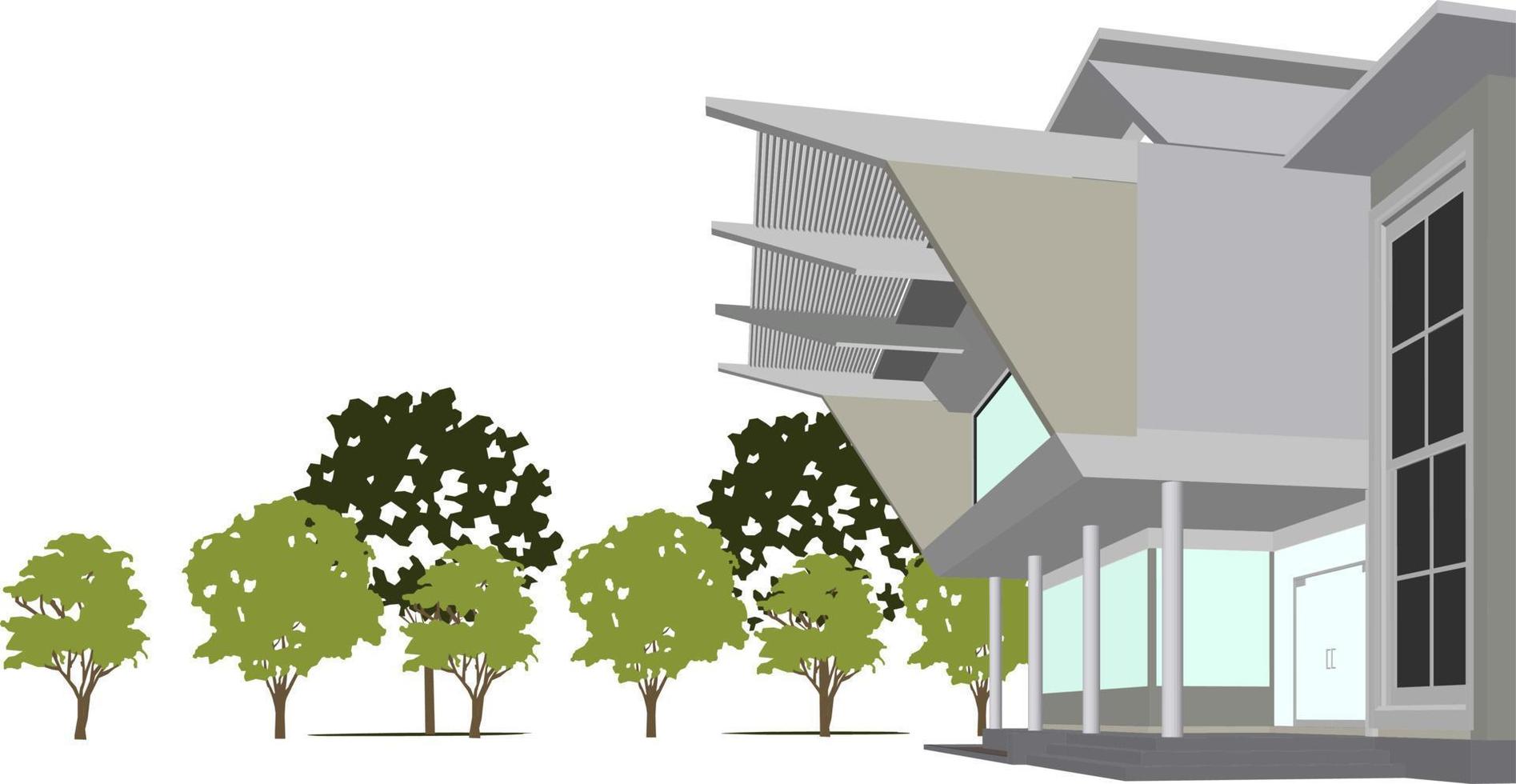 3d illustratie van gebouw project vector