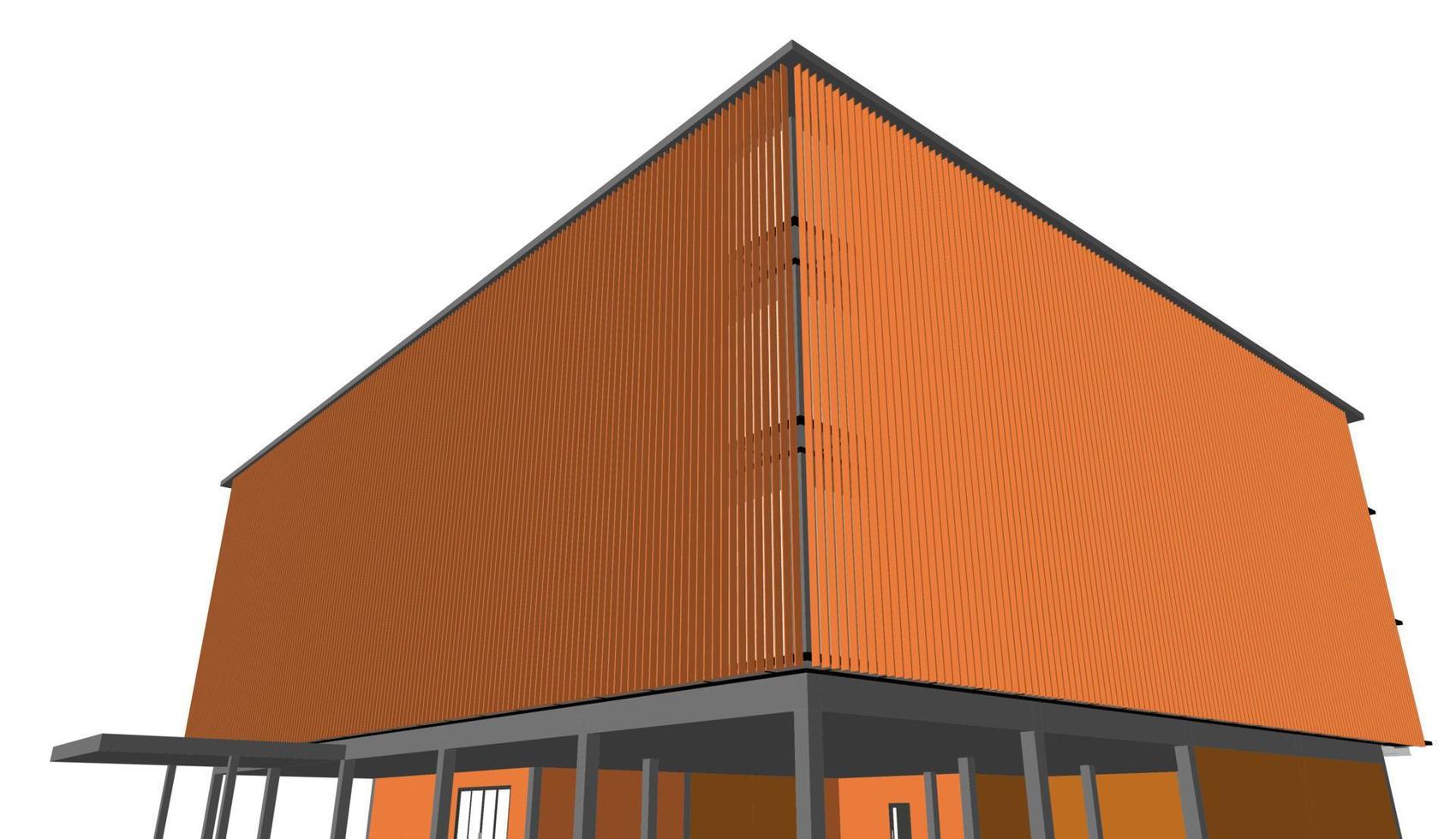 3d illustratie van gebouw project vector