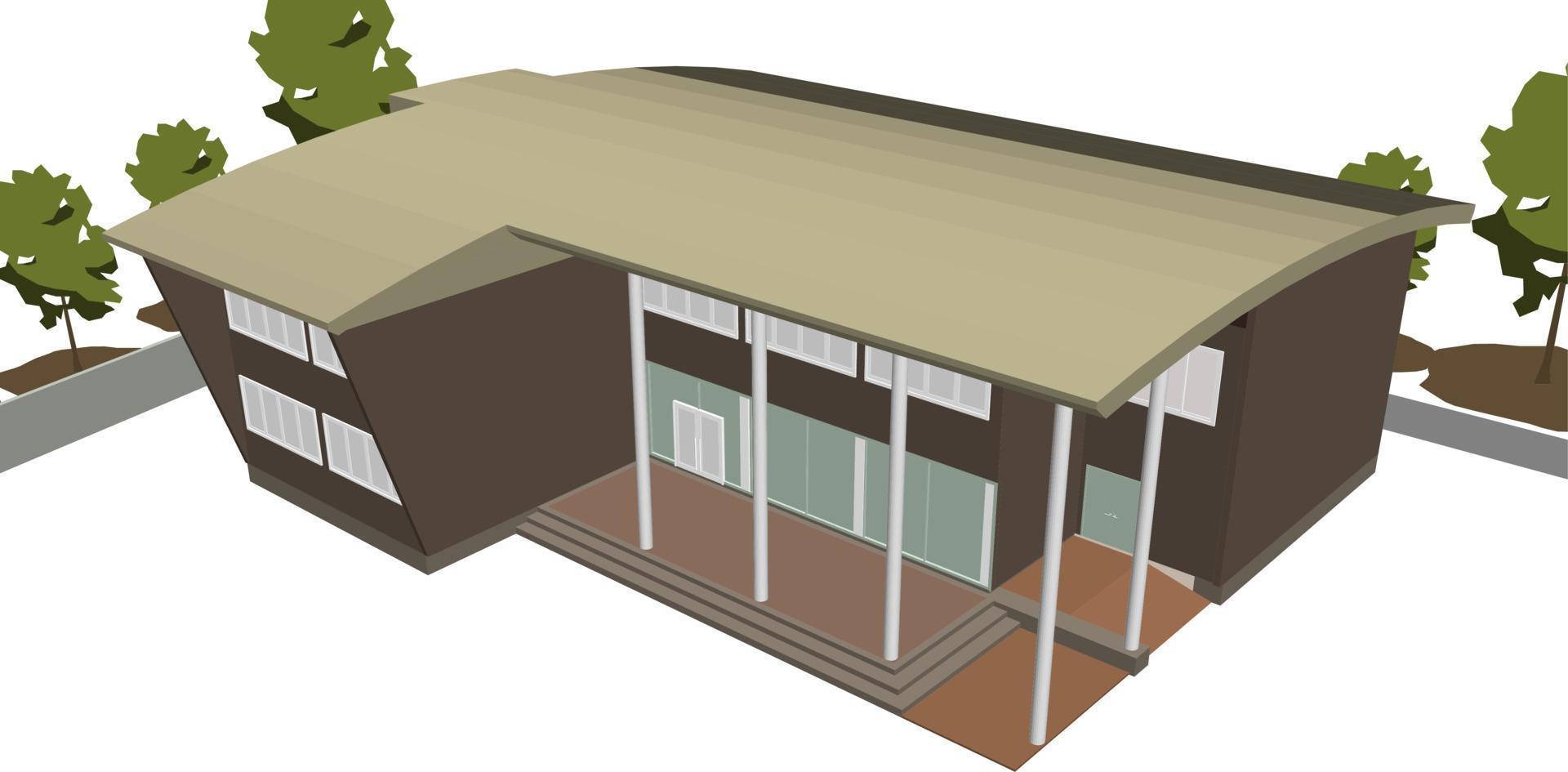 3d illustratie van gebouw project vector