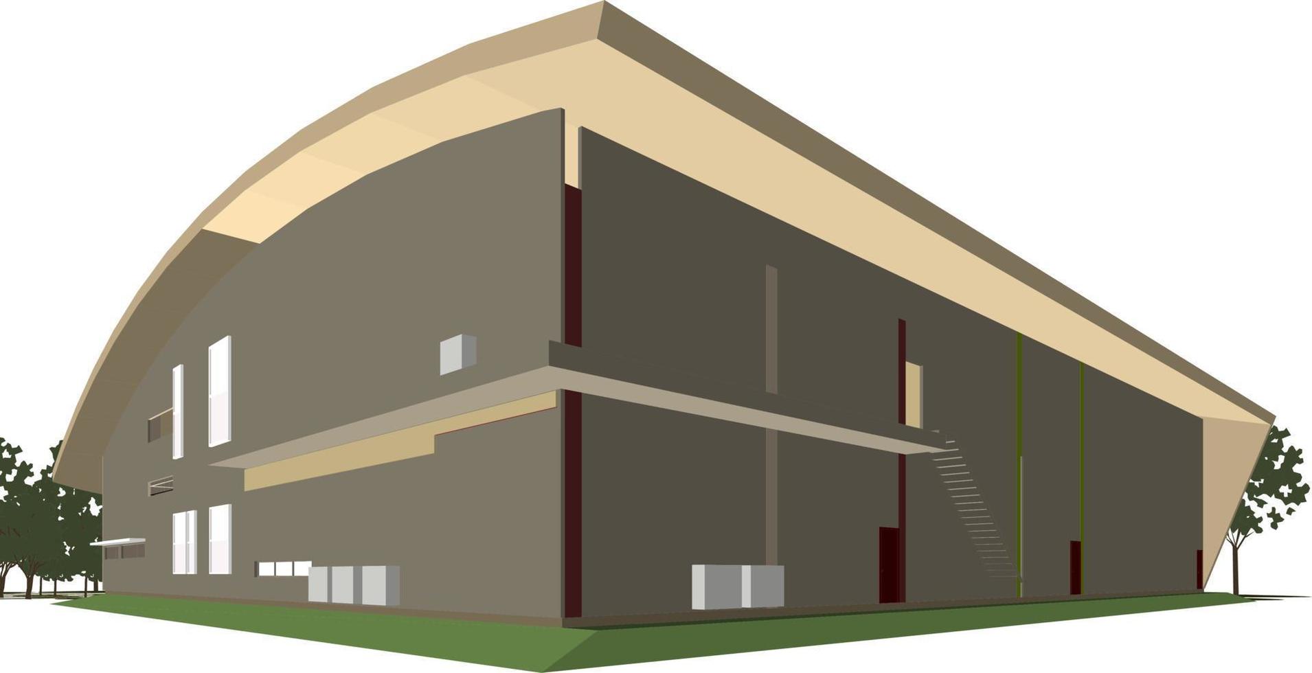 3d illustratie van gebouw project vector