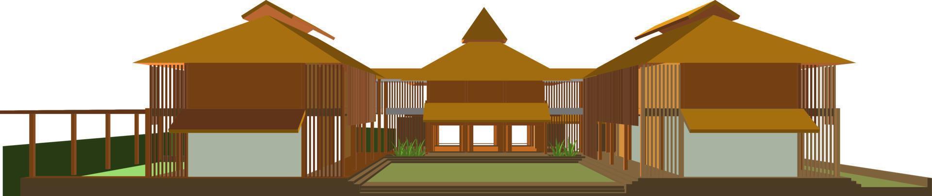 3d illustratie van gebouw project vector