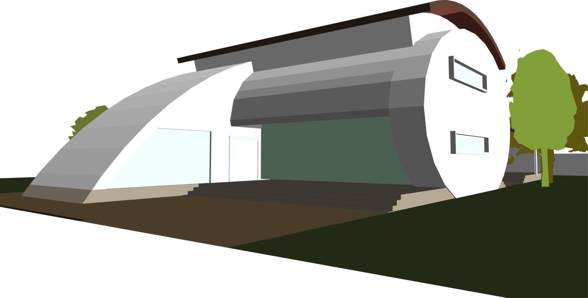 3d illustratie van gebouw project vector