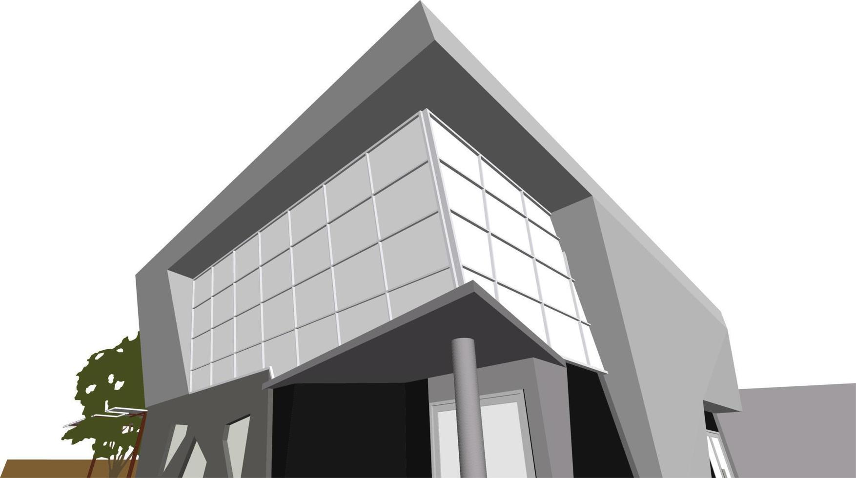 3d illustratie van gebouw project vector