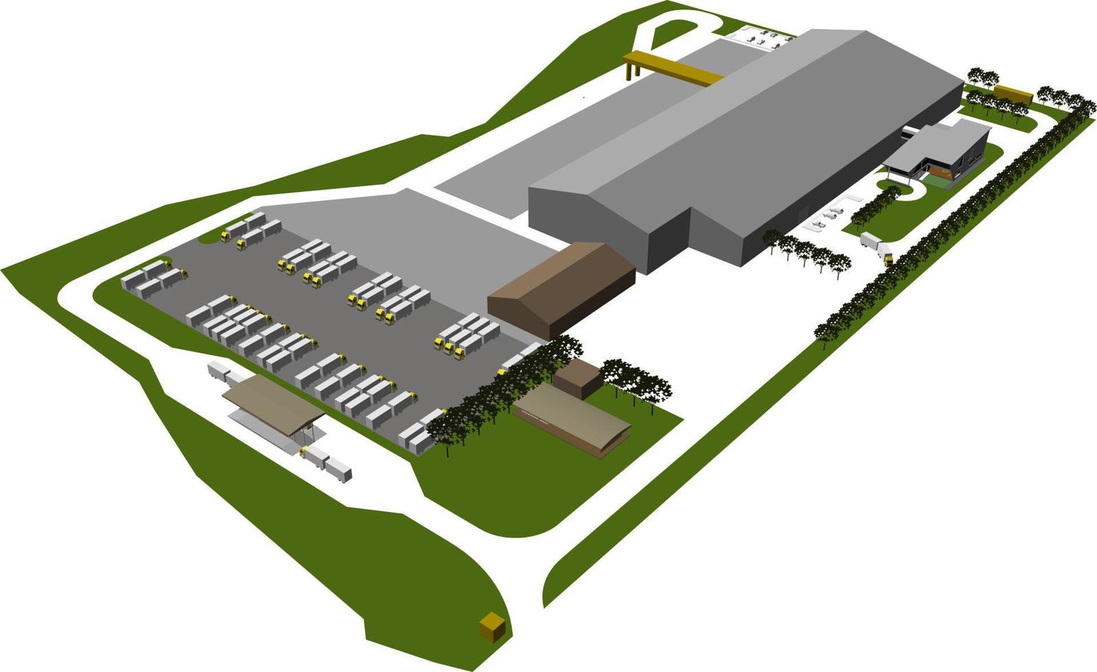 3d illustratie van gebouw project vector