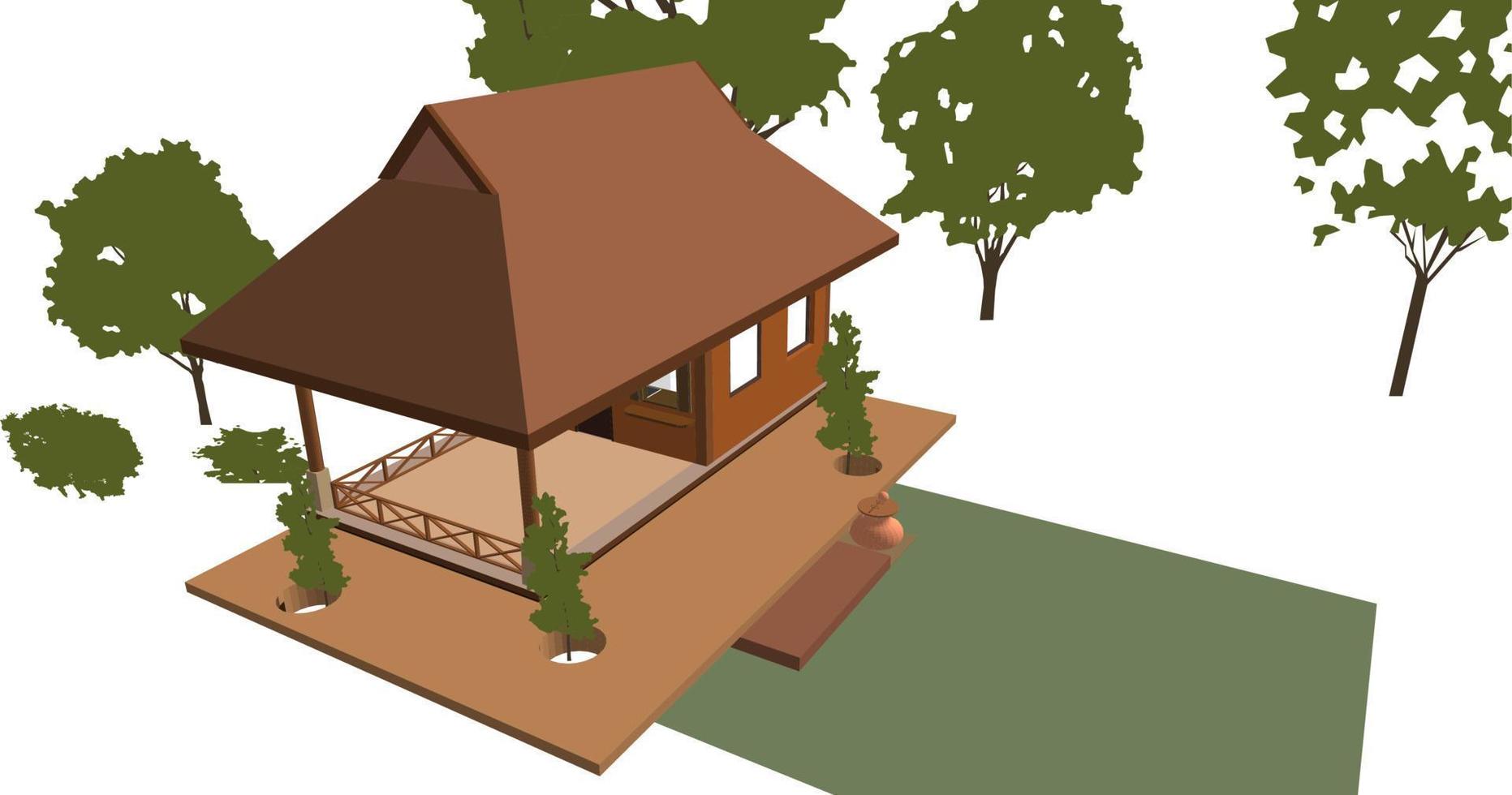 3d illustratie van gebouw project vector