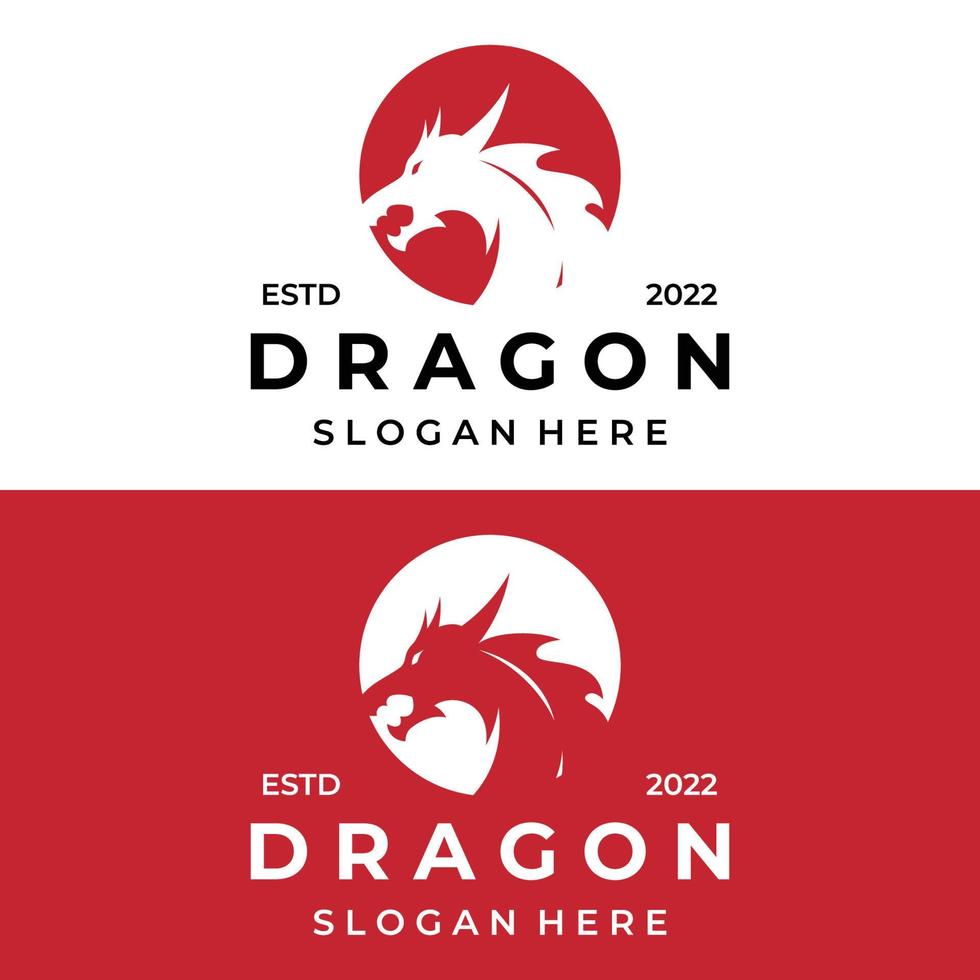 logo sjabloon van brand draak hoofd en Vleugels geïsoleerd achtergrond. vector