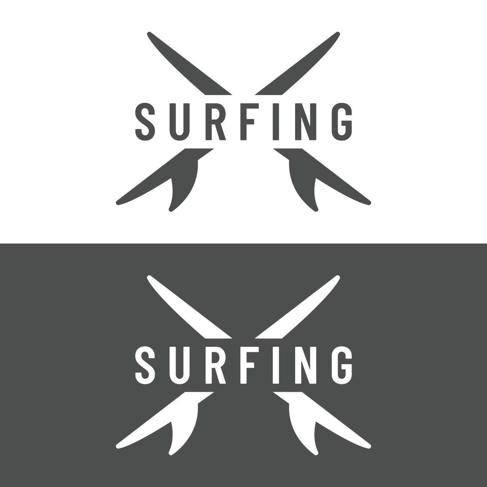 wijnoogst surfboard logo sjabloon, surfen Aan een zomer strand.voor zakelijk, badge, vakantie, , etiket, embleem. vector