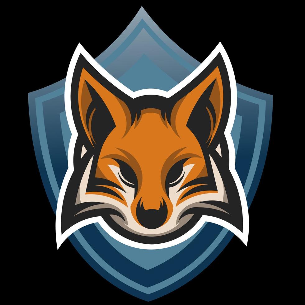 vos schattig esport logo, vector ontwerp en esport logo, geschikt voor e-sport, sport en iets verwant met deze ontwerp