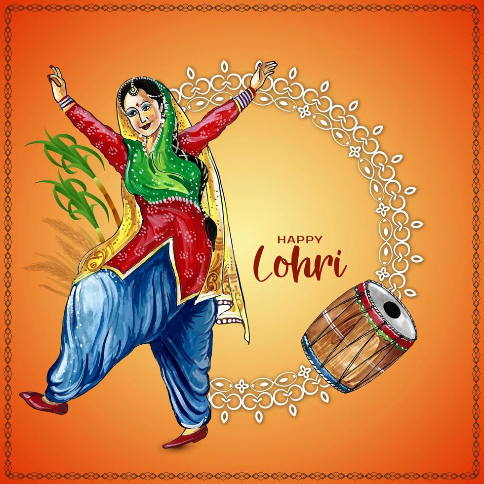 mooi gelukkig lohri Indisch traditioneel festival achtergrond ontwerp vector