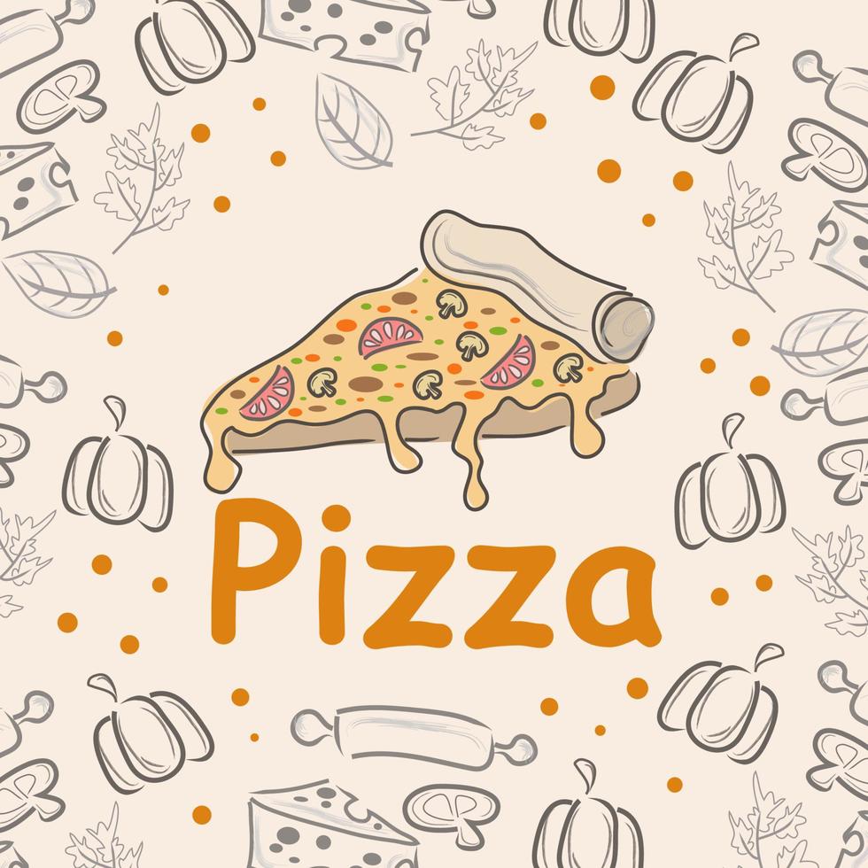 pizza tekening achtergrond, perfect voor omhulsel papier vector