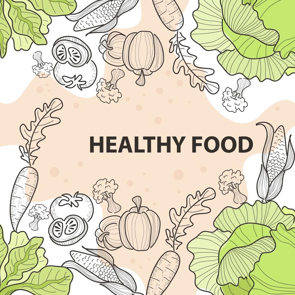achtergrond van een gezond voedsel tekening vector