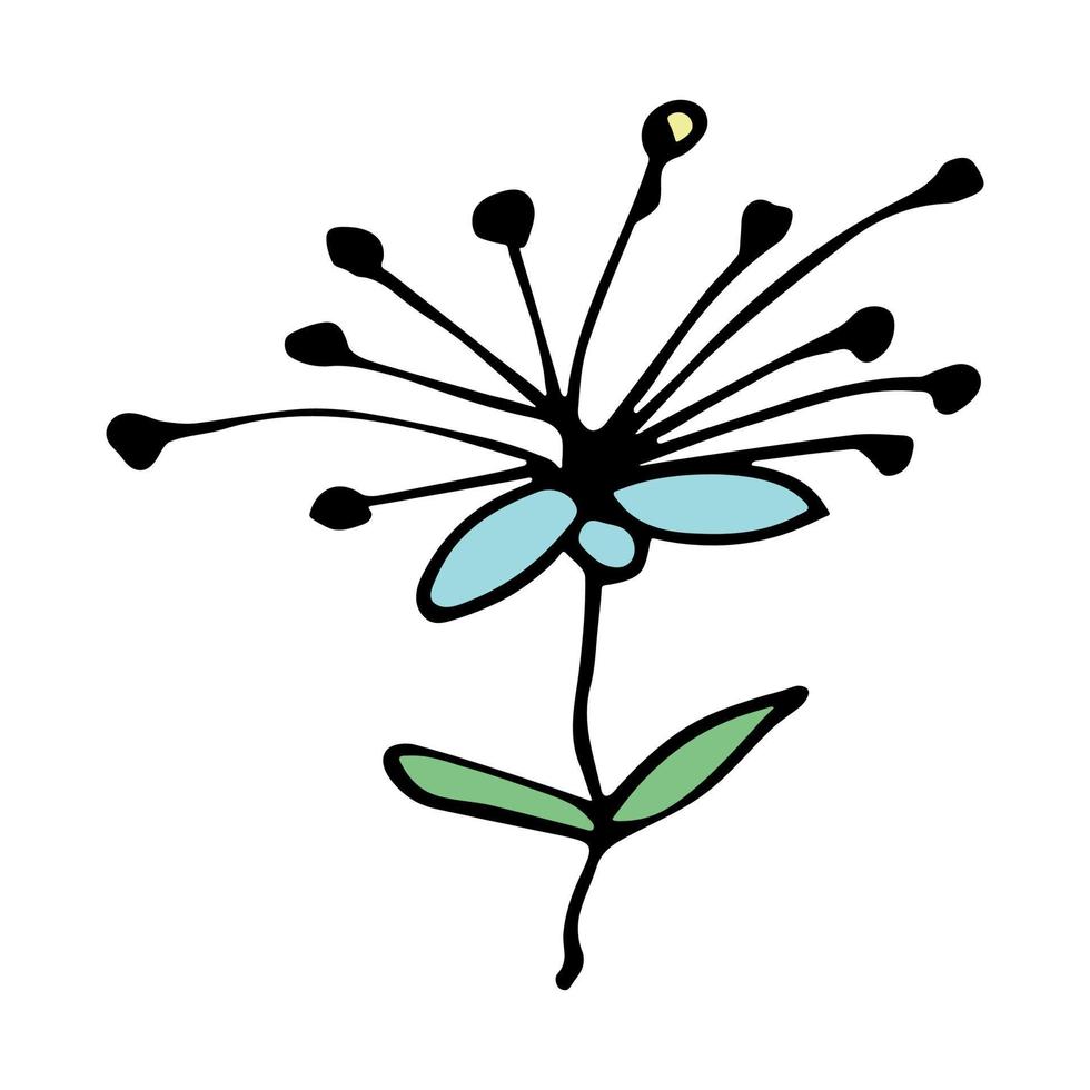 gemakkelijk bloem clip art. hand- getrokken bloemen tekening. voor afdrukken, web, ontwerp, decor, logo vector