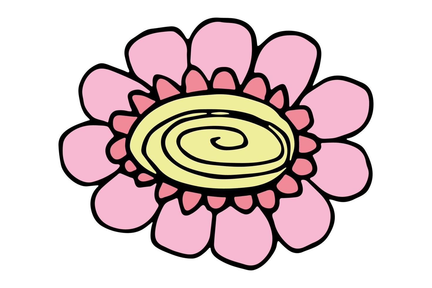 gemakkelijk bloem clip art. hand- getrokken bloemen tekening. voor afdrukken, web, ontwerp, decor, logo vector