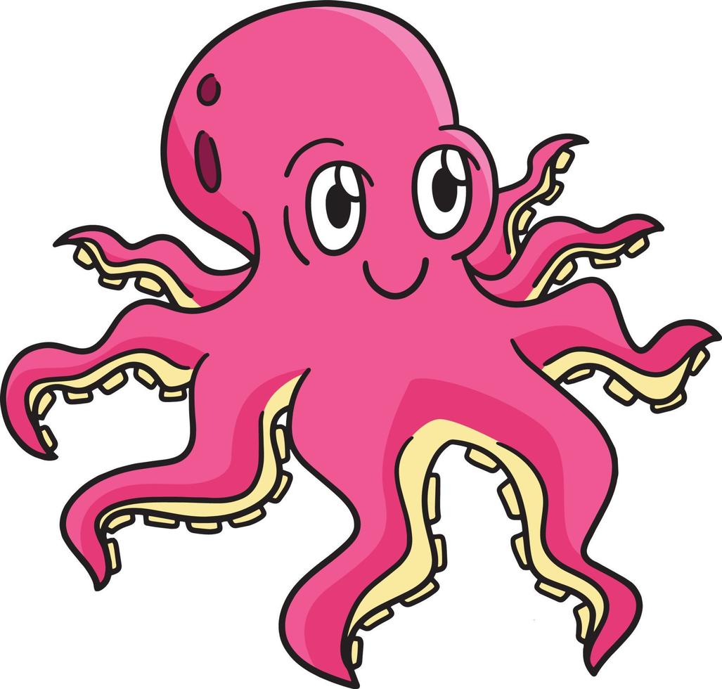 Octopus marinier dier tekenfilm gekleurde clip art vector