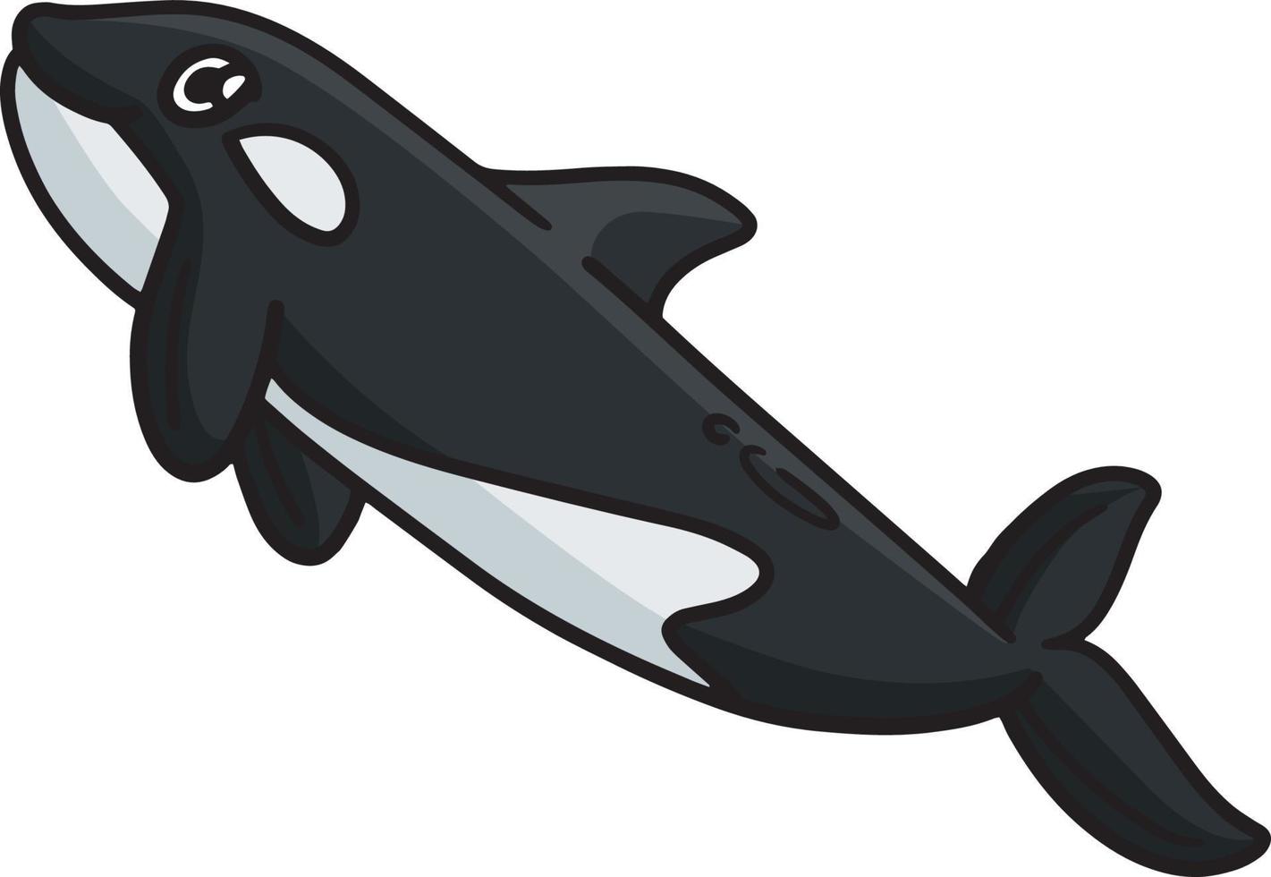 moordenaar walvis marinier dier tekenfilm gekleurde clip art vector