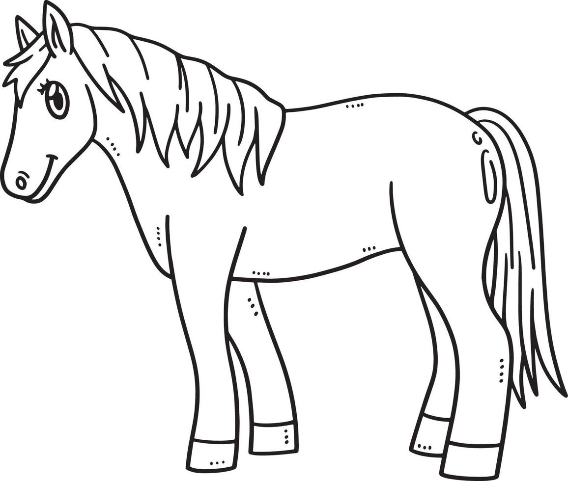 moeder paard geïsoleerd kleur bladzijde voor kinderen vector