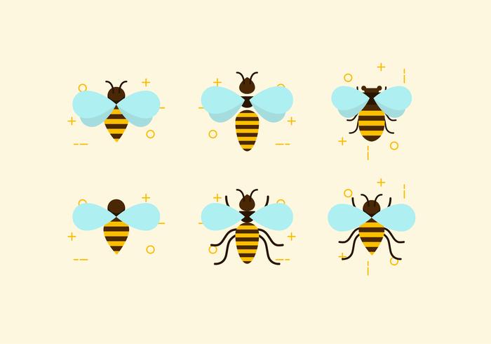 platte zes bijenvectoren vector