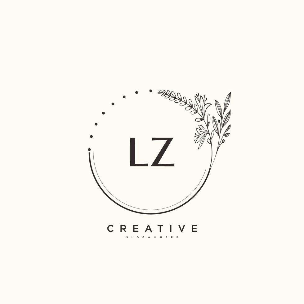 lz schoonheid vector eerste logo kunst, handschrift logo van eerste handtekening, bruiloft, mode, juwelen, boetiek, bloemen en botanisch met creatief sjabloon voor ieder bedrijf of bedrijf.