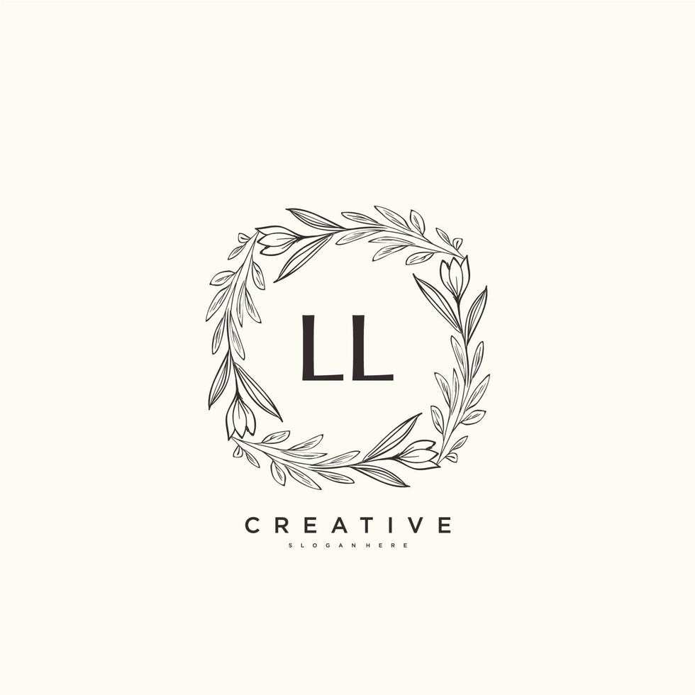 ll schoonheid vector eerste logo kunst, handschrift logo van eerste handtekening, bruiloft, mode, juwelen, boetiek, bloemen en botanisch met creatief sjabloon voor ieder bedrijf of bedrijf.