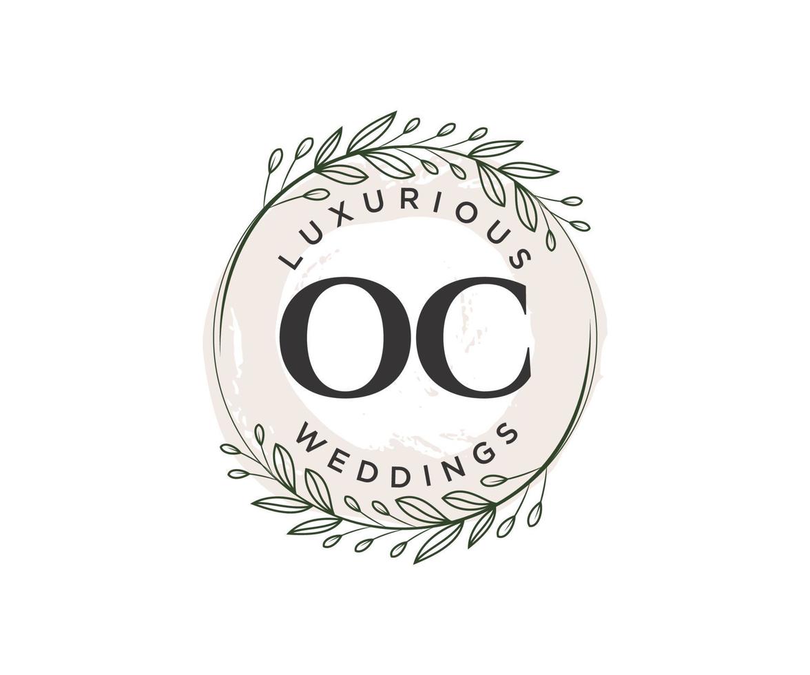 oc initialen brief bruiloft monogram logos sjabloon, hand- getrokken modern minimalistisch en bloemen Sjablonen voor uitnodiging kaarten, opslaan de datum, elegant identiteit. vector