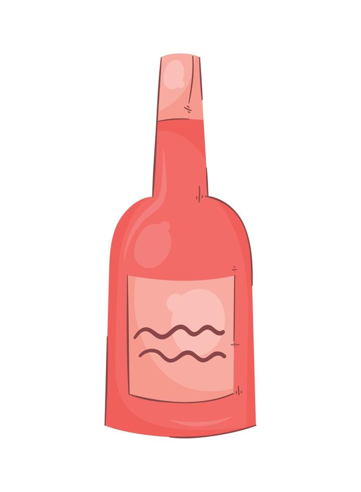 wijn drinken in rood fles vector