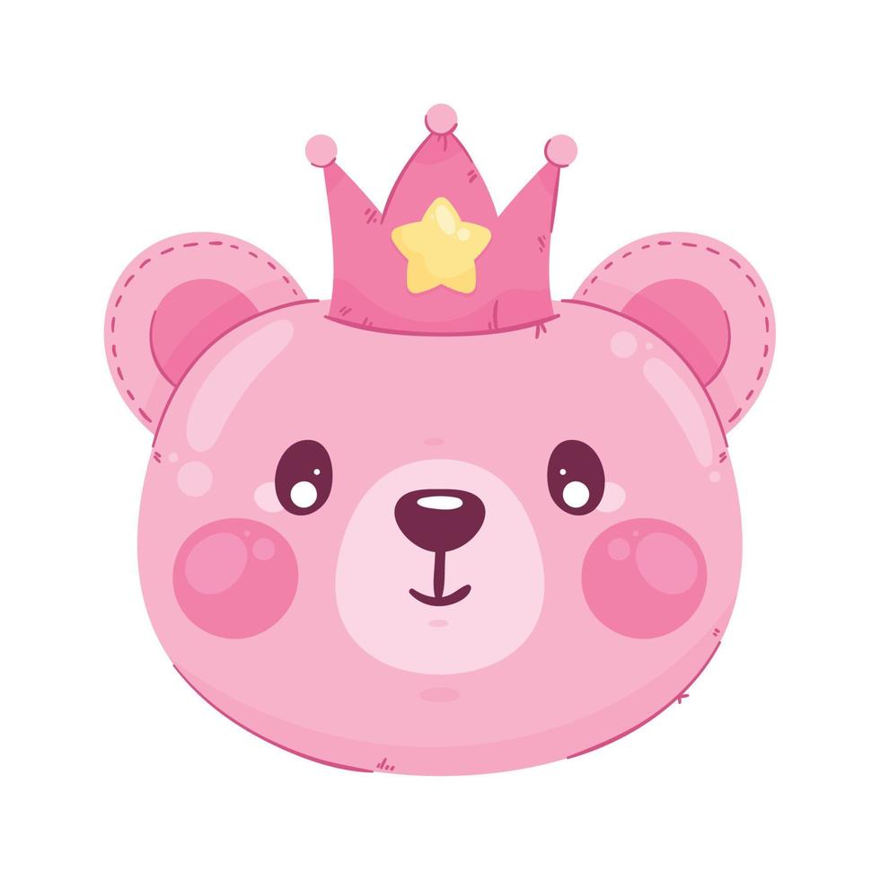 roze beer met kroon vector