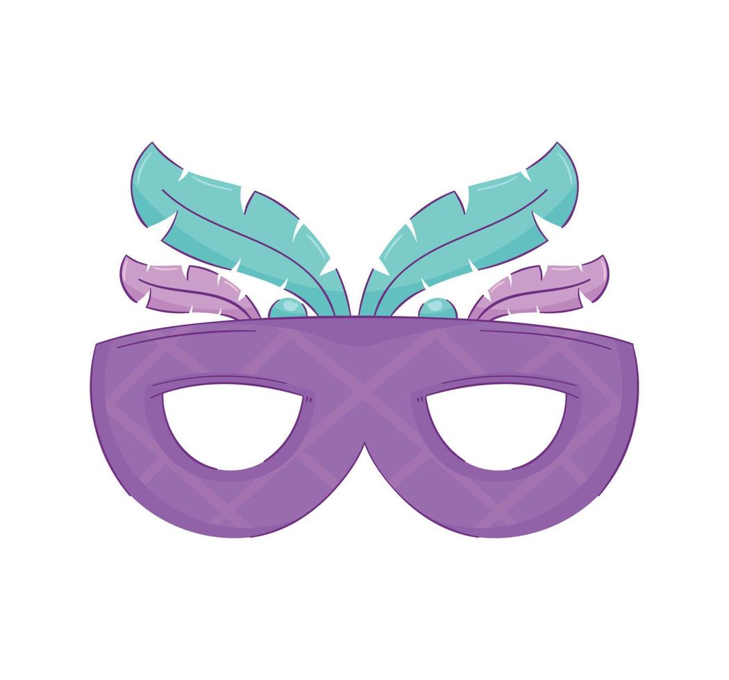 paars mardi gras masker vector