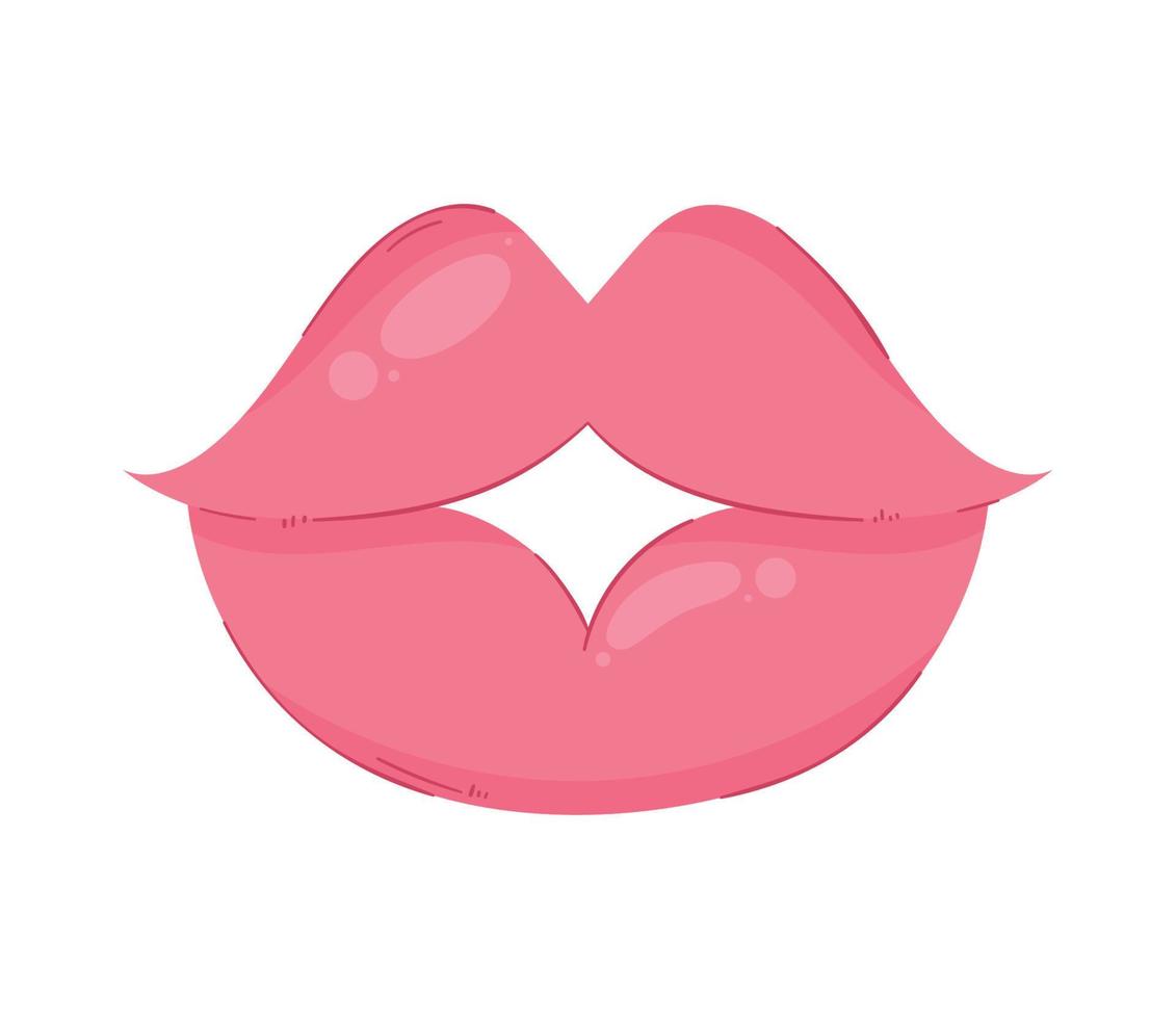 vrouw roze lippen vector