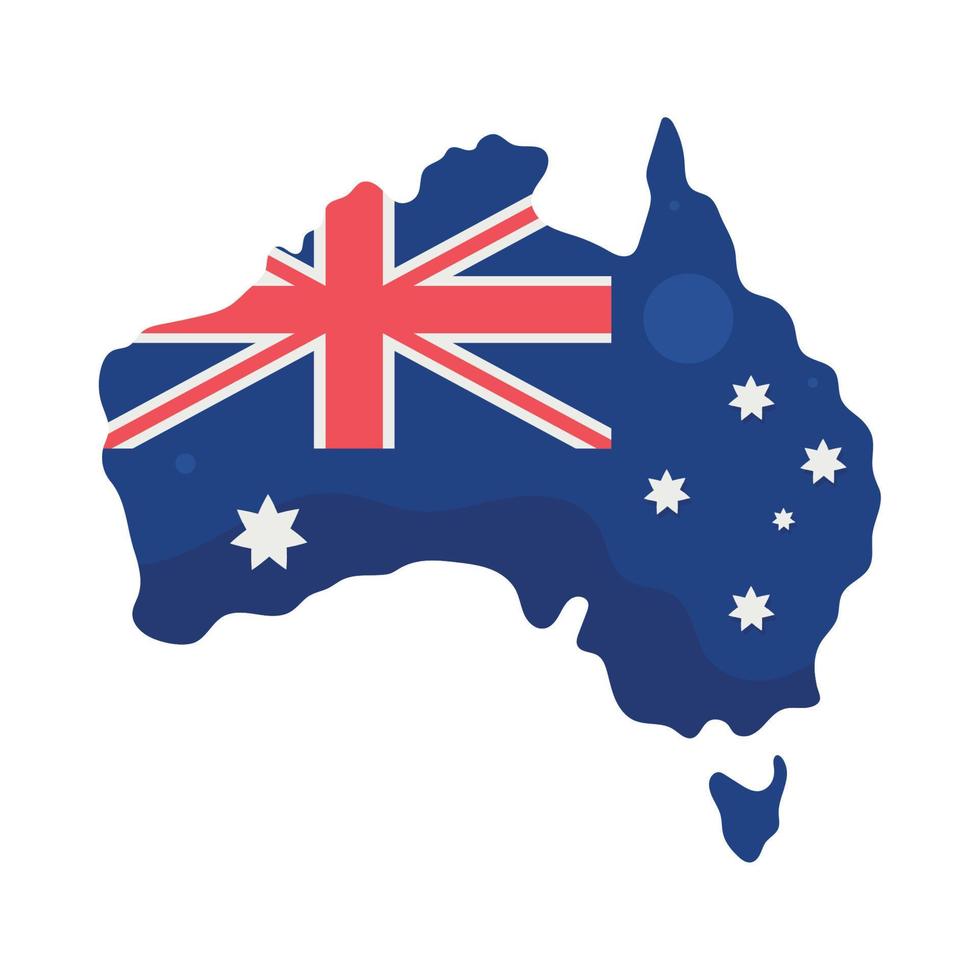 Australisch vlag in kaart vector