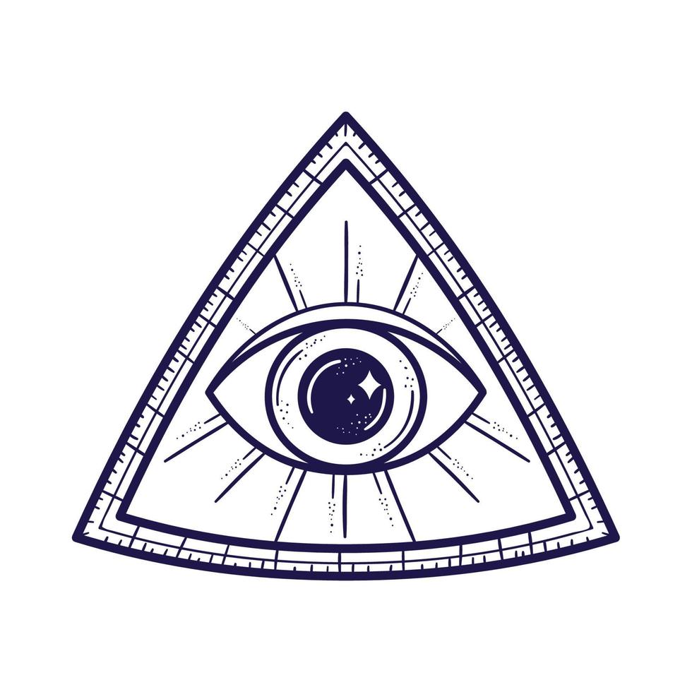 esoterisch oog in driehoek vector