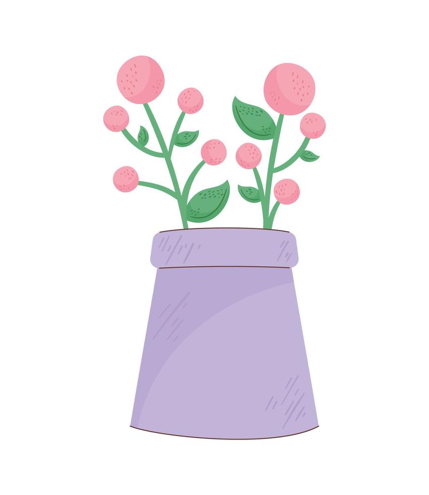 bloemen in lila pot vector