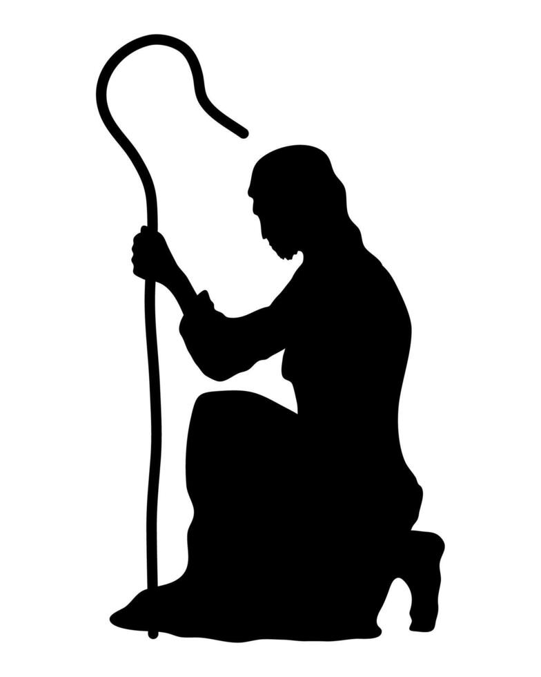 heilige Joseph kribbe silhouet vector