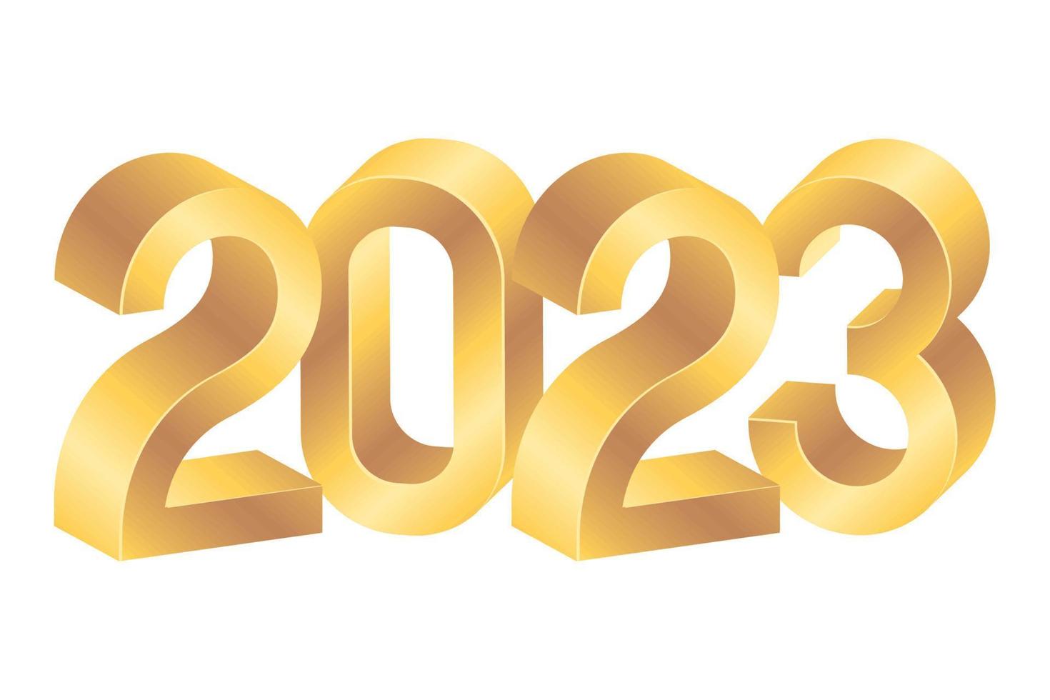 gouden 2023 nieuw jaar getallen vector