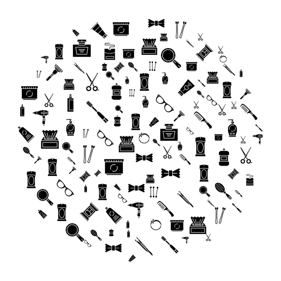 persoonlijk zorg Product concept in cirkel met schoon en gemakkelijk pictogrammen, infographic idee van maken creatief producten. sjabloon voor website banier, folder en poster. vector