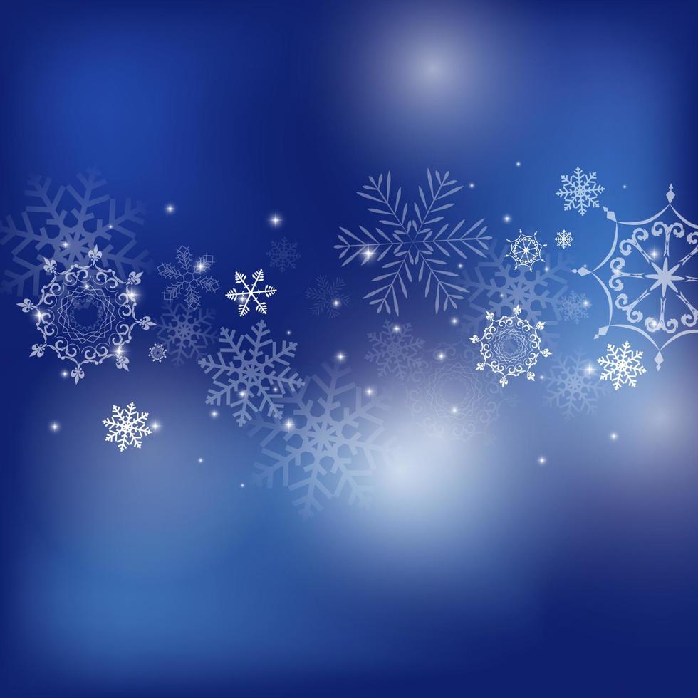 blauw winter sneeuwvlok achtergrond vector