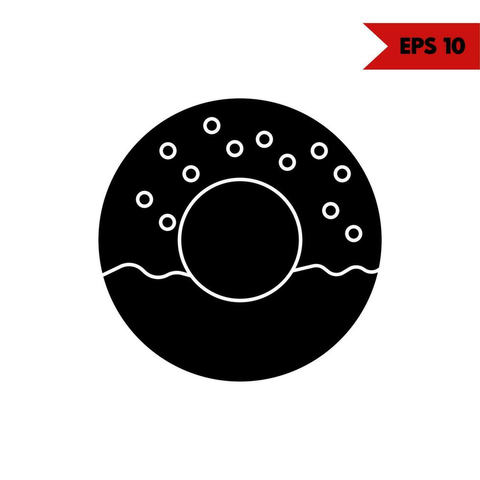 illustratie van donuts glyph icoon vector