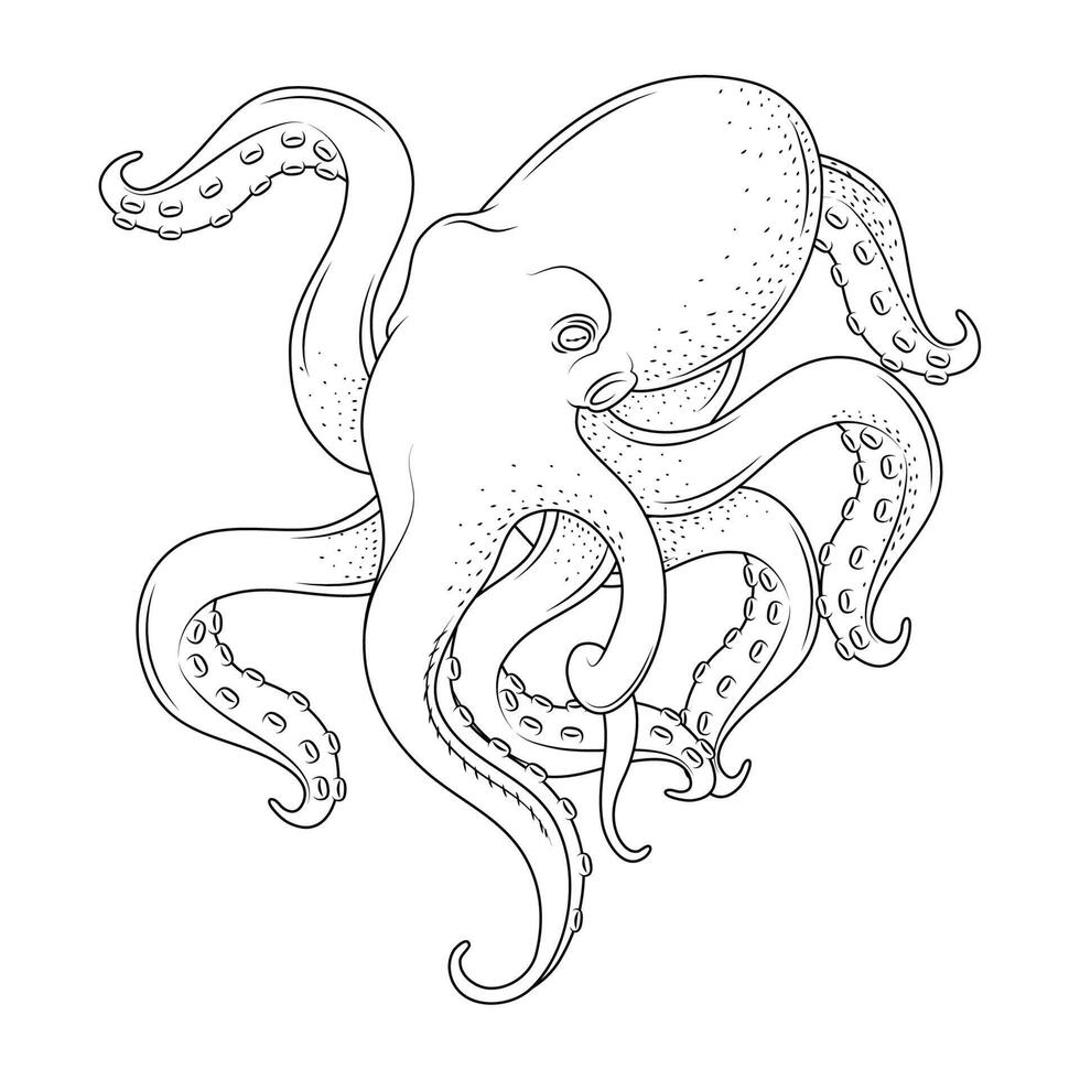 Octopus zeeleven schetsen stijl vector