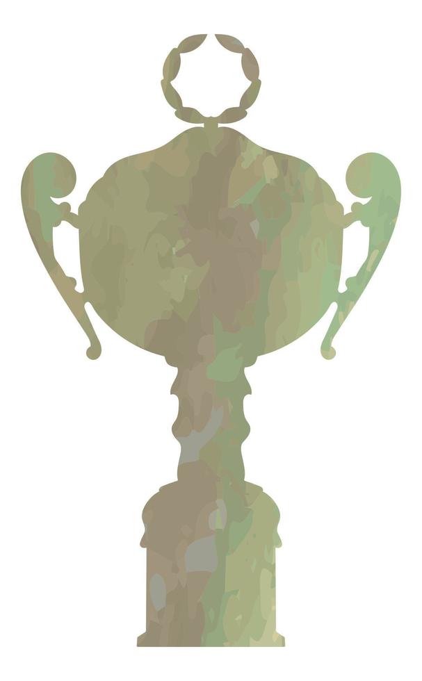 vorm van silhouet van sport- realistisch kleur kop trofee winnaar. waterverf schets trofee beker. vector illustratie