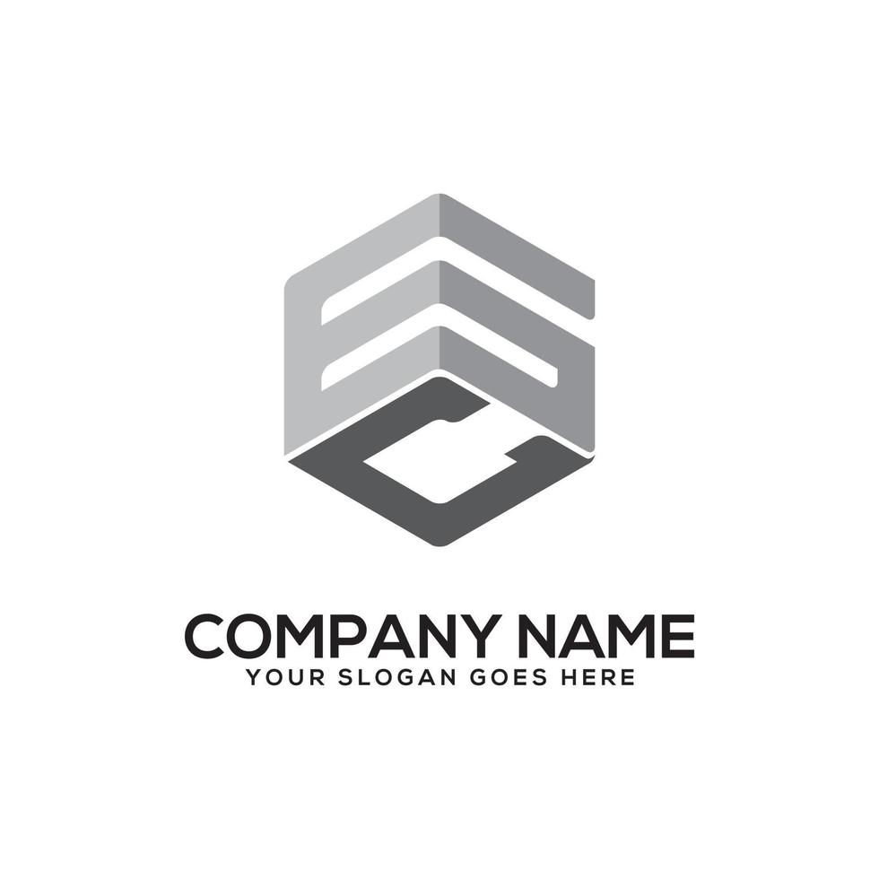 gc eerste brief logo inspiratie, g en c combinatie logo vector met zeshoekig idee