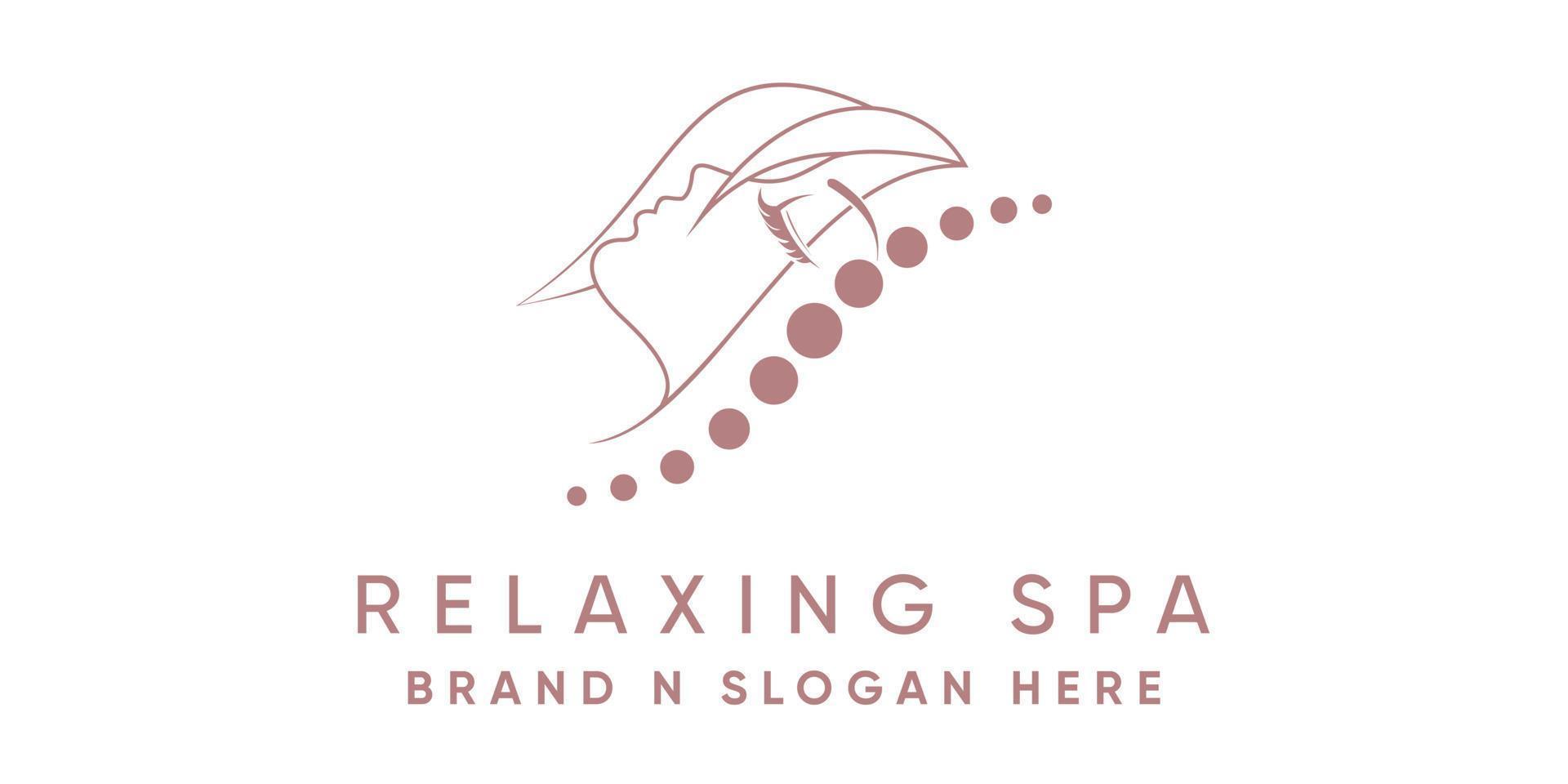ontspannende spa chiropractie logo met modern stijl premie vector